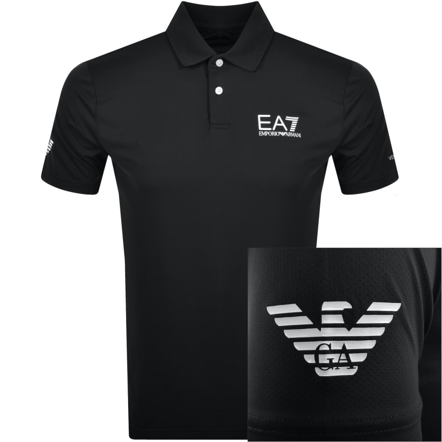 EA7 Emporio Armani Sport Ventus 7 Polo Black | Mainline Menswear x